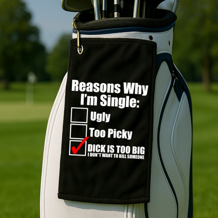 Reasons Why Im Single Ugly Picky Dick Too Big Mens Funny Golf Towel