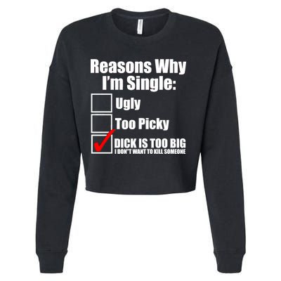 Reasons Why Im Single Ugly Picky Dick Too Big Mens Funny Cropped Pullover Crew