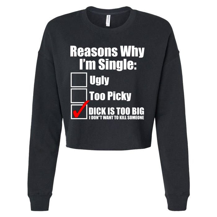 Reasons Why Im Single Ugly Picky Dick Too Big Mens Funny Cropped Pullover Crew