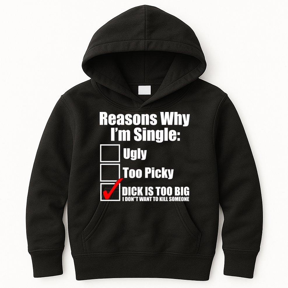 Reasons Why Im Single Ugly Picky Dick Too Big Mens Funny Kids Hoodie