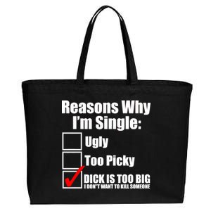 Reasons Why Im Single Ugly Picky Dick Too Big Mens Funny Cotton Canvas Jumbo Tote