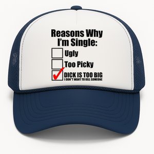 Reasons Why Im Single Ugly Picky Dick Too Big Mens Funny Trucker Hat