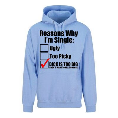 Reasons Why Im Single Ugly Picky Dick Too Big Mens Funny Unisex Surf Hoodie