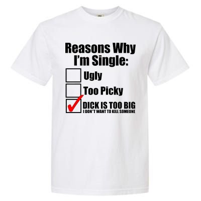 Reasons Why Im Single Ugly Picky Dick Too Big Mens Funny Garment-Dyed Heavyweight T-Shirt