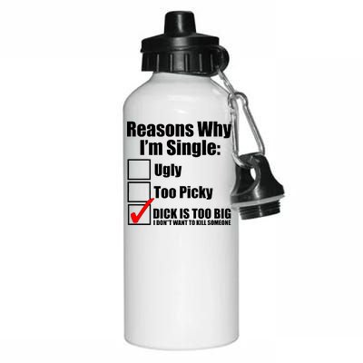 Reasons Why Im Single Ugly Picky Dick Too Big Mens Funny Aluminum Water Bottle