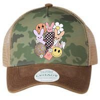 Retro Easter Bunny Smile Face Groovy Easter Day Legacy Tie Dye Trucker Hat