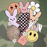 Retro Easter Bunny Smile Face Groovy Easter Day Legacy Tie Dye Trucker Hat