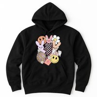 Retro Easter Bunny Smile Face Groovy Easter Day Hoodie