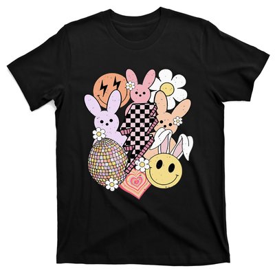 Retro Easter Bunny Smile Face Groovy Easter Day T-Shirt