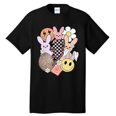 Retro Easter Bunny Smile Face Groovy Easter Day Tall T-Shirt