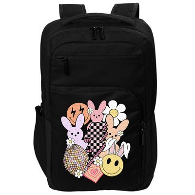Retro Easter Bunny Smile Face Groovy Easter Day Impact Tech Backpack