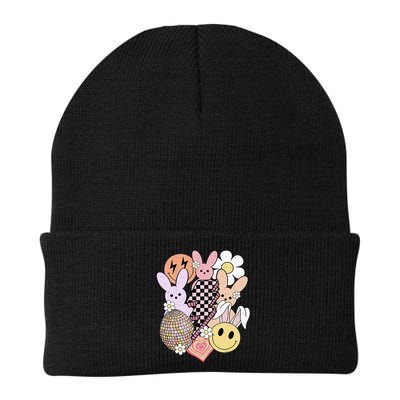 Retro Easter Bunny Smile Face Groovy Easter Day Beanie