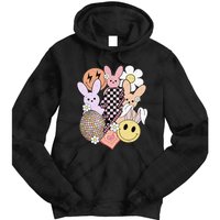 Retro Easter Bunny Smile Face Groovy Easter Day Tie Dye Hoodie