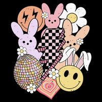 Retro Easter Bunny Smile Face Groovy Easter Day Visor