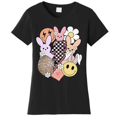 Retro Easter Bunny Smile Face Groovy Easter Day Women's T-Shirt