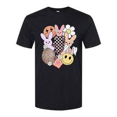 Retro Easter Bunny Smile Face Groovy Easter Day Softstyle CVC T-Shirt