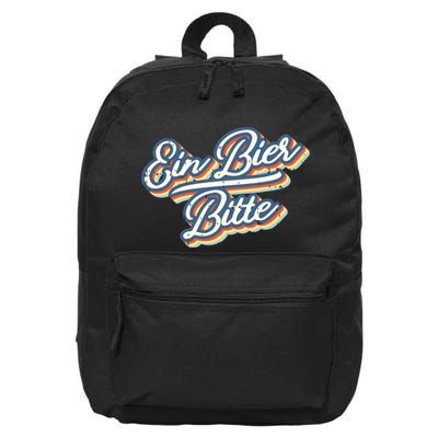 Retro Ein Bier Bitte Funny Vintage Beer German Oktoberfest 16 in Basic Backpack