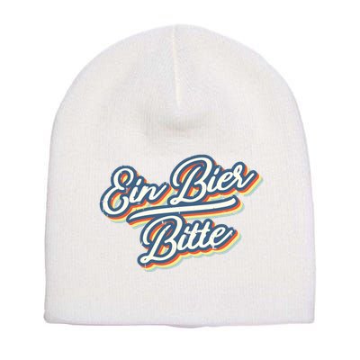Retro Ein Bier Bitte Funny Vintage Beer German Oktoberfest Short Acrylic Beanie