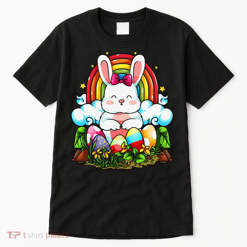 Rainbow Easter Bunny Rabbit Eggs Hunt Cute Colorful Graphic Tall T-Shirt