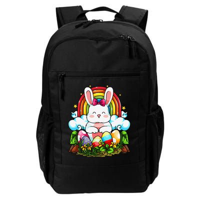 Rainbow Easter Bunny Rabbit Eggs Hunt Cute Colorful Graphic Backpack