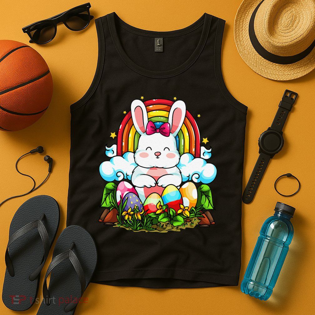 Rainbow Easter Bunny Rabbit Eggs Hunt Cute Colorful Graphic Tank Top