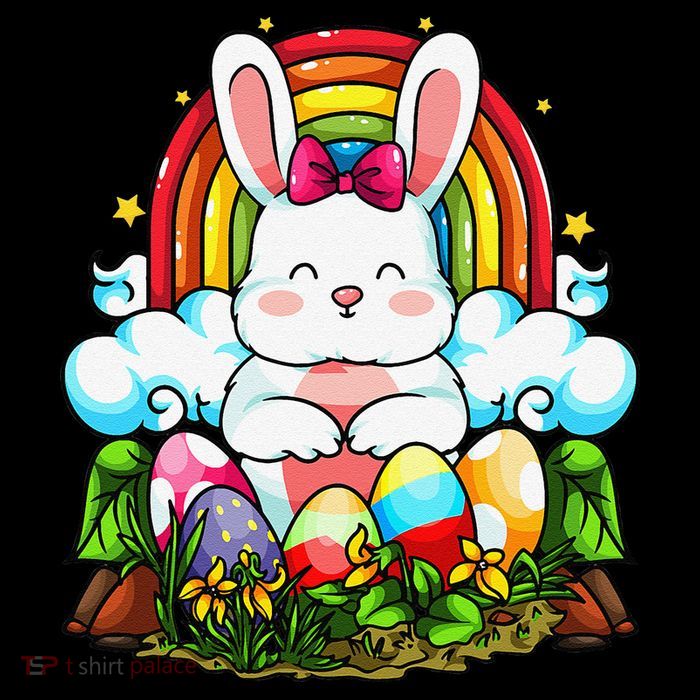 Rainbow Easter Bunny Rabbit Eggs Hunt Cute Colorful Graphic Tank Top