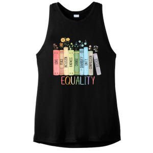 Reading Equality Book Lover Librarian Lgbt Wildflowers Gift Ladies PosiCharge Tri-Blend Wicking Tank