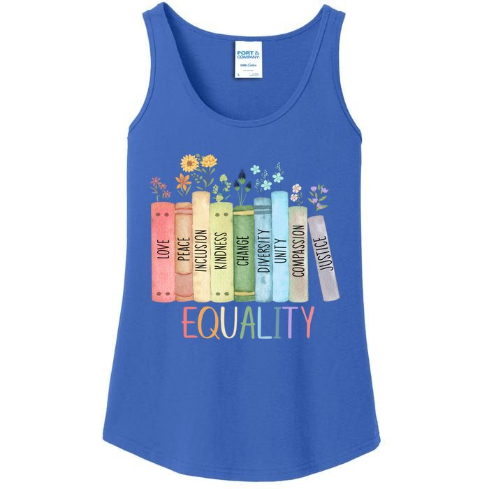 Reading Equality Book Lover Librarian Lgbt Wildflowers Gift Ladies Essential Tank