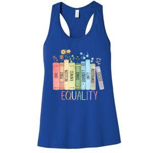 Reading Equality Book Lover Librarian Lgbt Wildflowers Gift Women's Racerback Tank