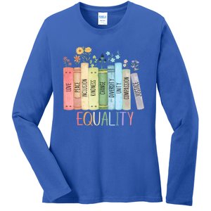 Reading Equality Book Lover Librarian Lgbt Wildflowers Gift Ladies Long Sleeve Shirt