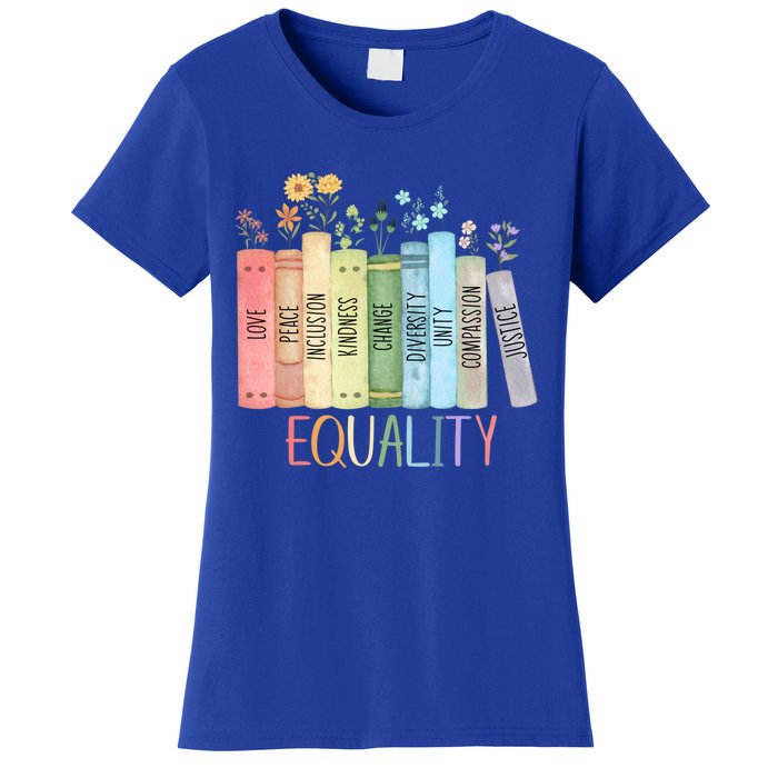 Reading Equality Book Lover Librarian Lgbt Wildflowers Gift Women's T-Shirt