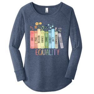 Reading Equality Book Lover Librarian Lgbt Wildflowers Gift Women's Perfect Tri Tunic Long Sleeve Shirt