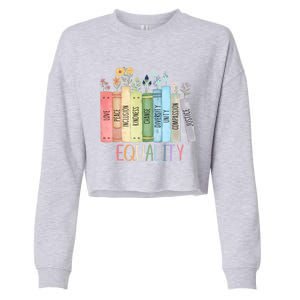 Reading Equality Book Lover Librarian Lgbt Wildflowers Gift Cropped Pullover Crew