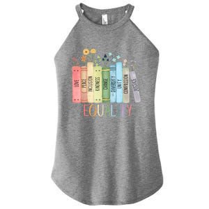 Reading Equality Book Lover Librarian Lgbt Wildflowers Gift Women's Perfect Tri Rocker Tank