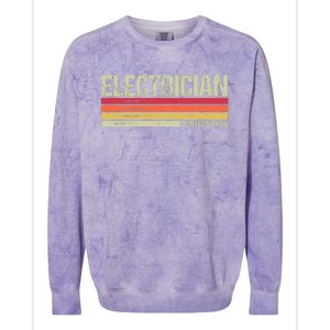 Retro Electrician Birthday Job Title Colorblast Crewneck Sweatshirt