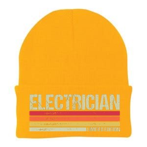 Retro Electrician Birthday Job Title Knit Cap Winter Beanie