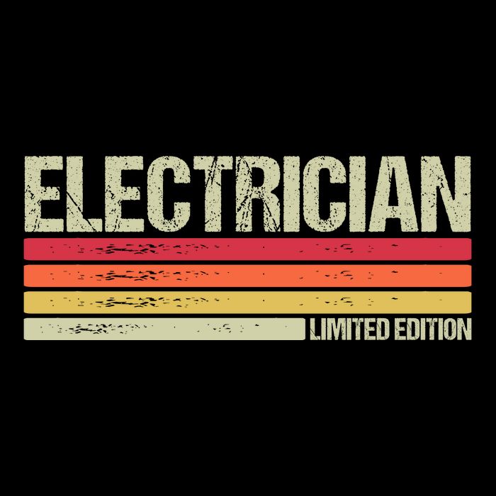 Retro Electrician Birthday Job Title Cooling Performance Crew T-Shirt