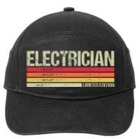 Retro Electrician Birthday Job Title 7-Panel Snapback Hat