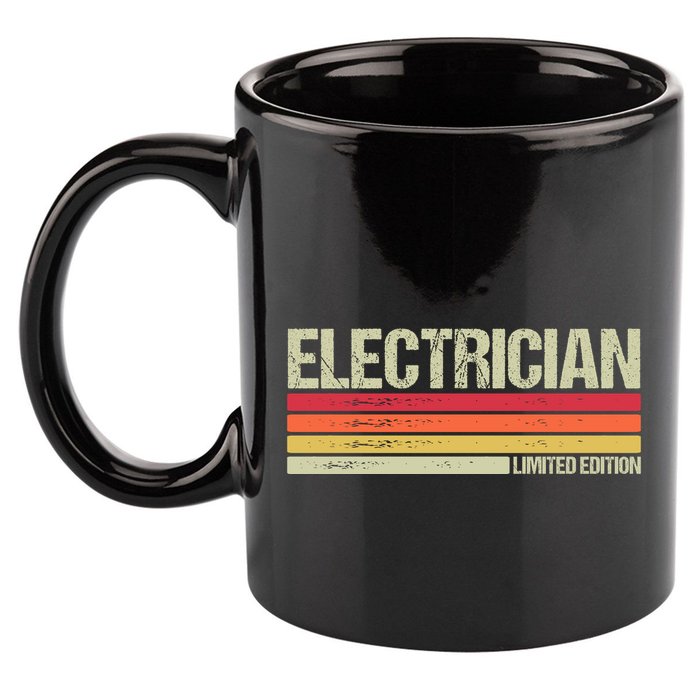 Retro Electrician Birthday Job Title 11oz C Handle Ceramic Mug