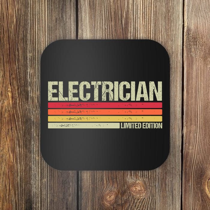 Retro Electrician Birthday Job Title Coaster