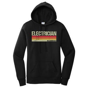 Retro Electrician Birthday Job Title Women's Pullover Hoodie