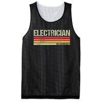 Retro Electrician Birthday Job Title Mesh Reversible Basketball Jersey Tank