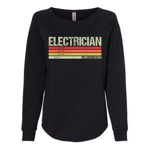 Retro Electrician Birthday Job Title Womens California Wash Sweatshirt