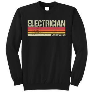 Retro Electrician Birthday Job Title Tall Sweatshirt