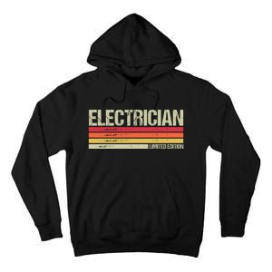 Retro Electrician Birthday Job Title Tall Hoodie