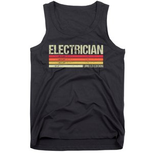 Retro Electrician Birthday Job Title Tank Top