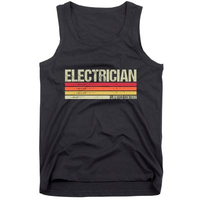 Retro Electrician Birthday Job Title Tank Top
