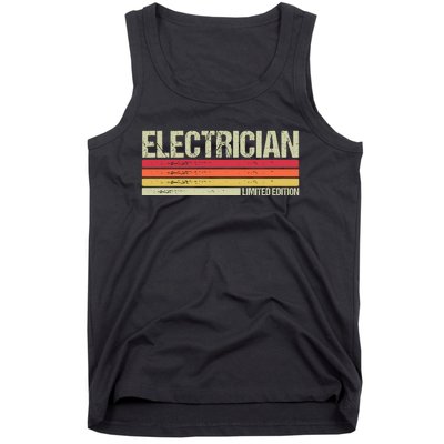 Retro Electrician Birthday Job Title Tank Top