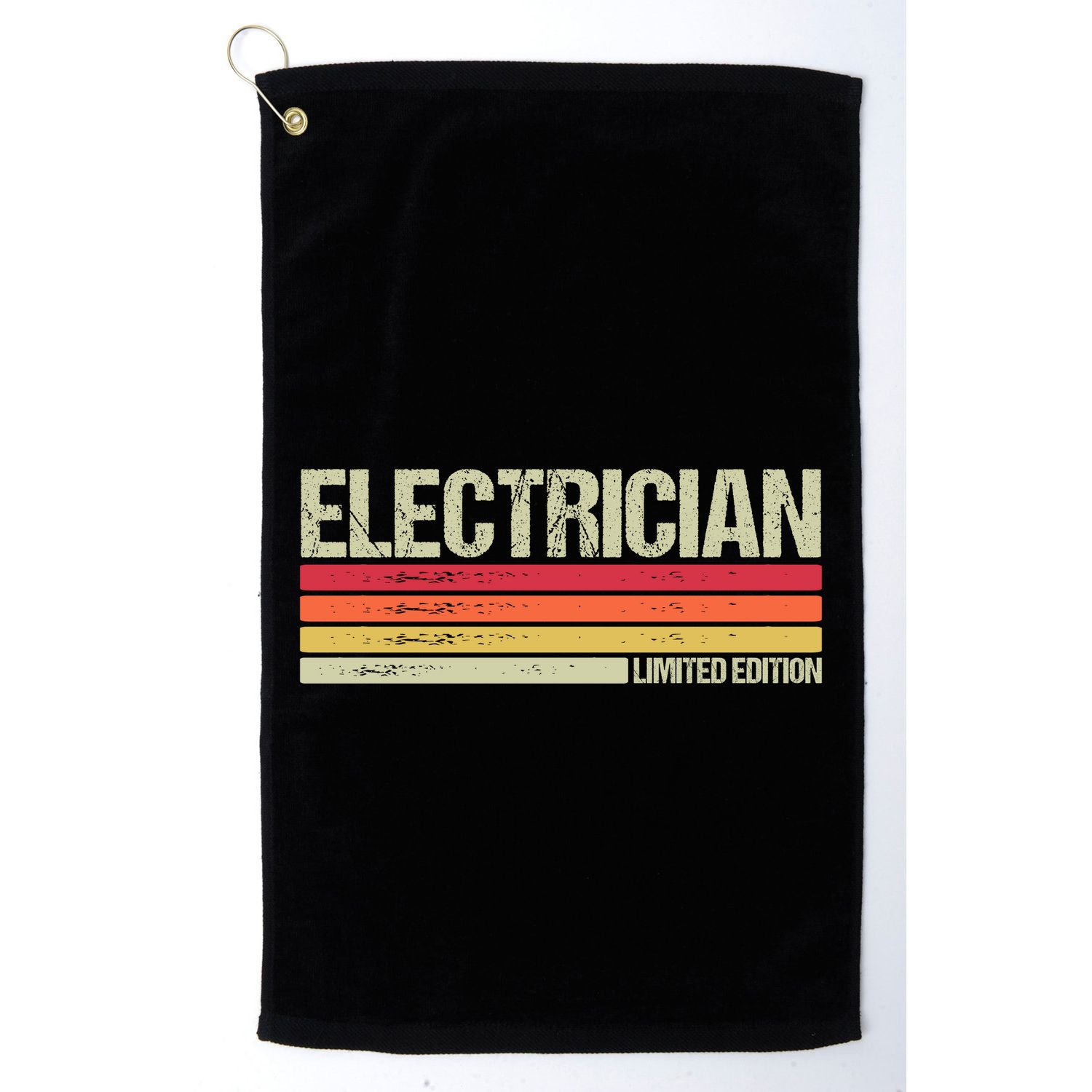 Retro Electrician Birthday Job Title Golf Towel
