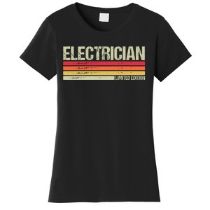 Retro Electrician Birthday Job Title Women's T-Shirt